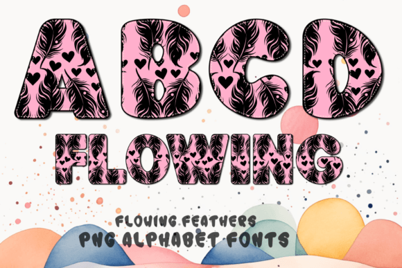 Download Flowing Feathers Alphabet Fonts - Premium Resources