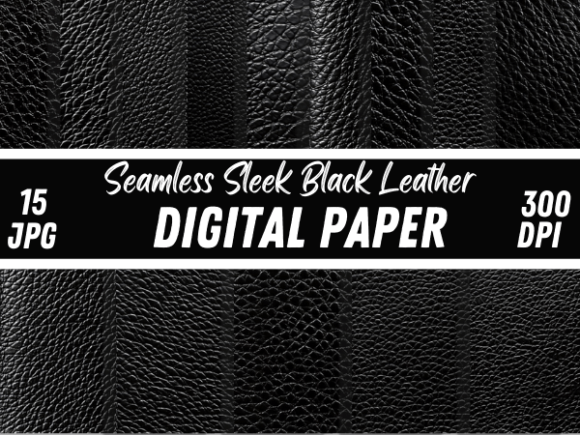 Download Sleek Black Plain Leather Textures Paper - Sleek Collection